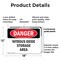 Signmission Nitrous Oxide Storage Area Danger Sign, Plastic, 18in W x 12in L, 2PK OS-2PACK-DS-P-1218-L-1943 - alternate 7